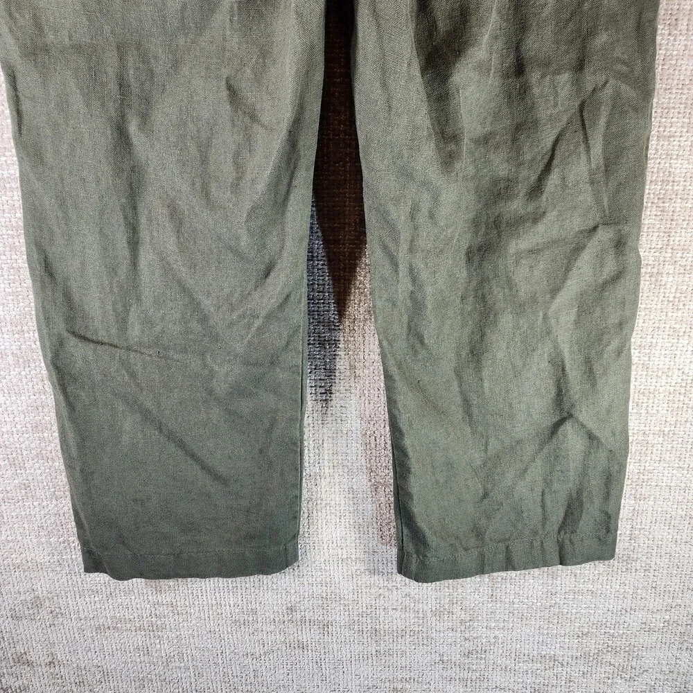NN07 Pants Aden 100% Linen Straight Leg Trouser Mens 36x26 Olive Chino Pants